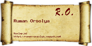 Ruman Orsolya névjegykártya